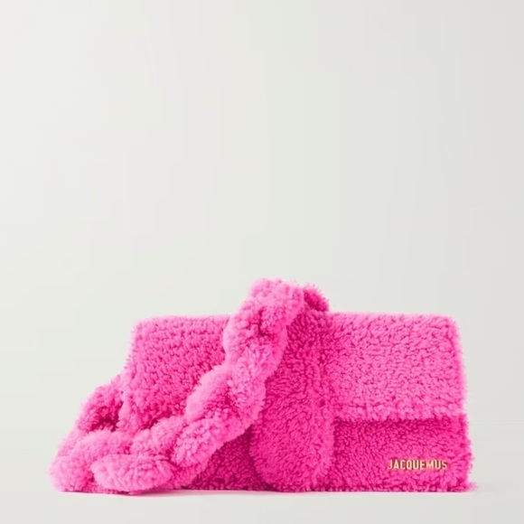 JACQUEMUS Le Bambidou shearling shoulder bag Pink - Picture 13 of 13